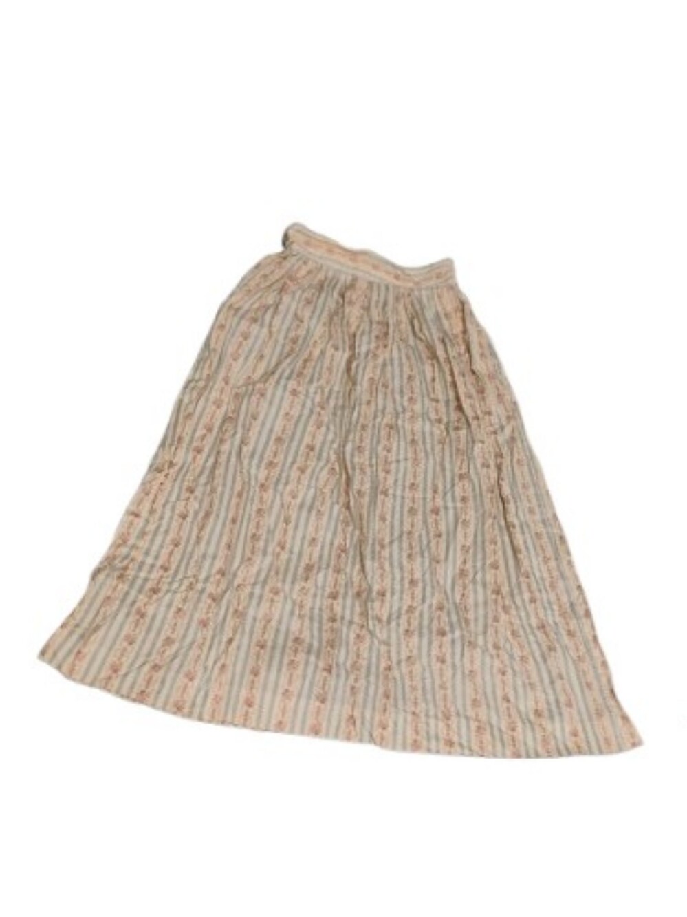 Vintage Ralph Lauren Women's Cottagecore Floral Striped Midi Maxi Skirt